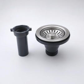 GZILA 3.5" Kitchen Sink Drain Strainer Assembly with Tailpiece, 304 Stainless Steel Removable Basket Strainer Stopper, Replacement Drain Kit, Brushed Nickel