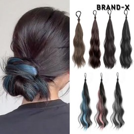 Other brands [Trial Special][Brand X] Color Bridge Bun Artificial Wig Hair Tie - Ash Blue / [체험특가][브랜드엑스] 컬러 브릿지 똥머리 인조 가발 머리끈 - 애쉬블루