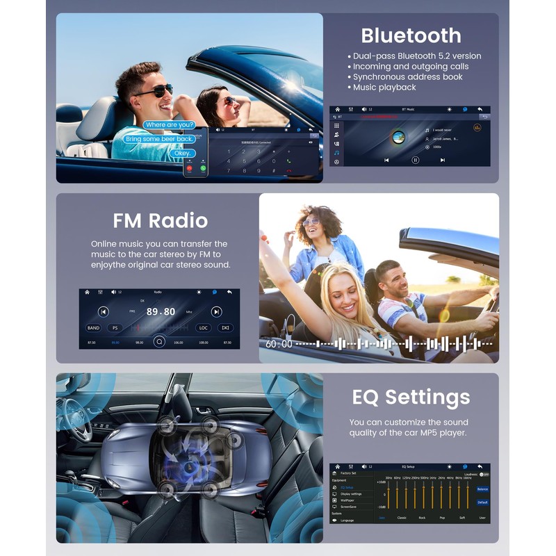 KYNNT Single Din Car Stereo Wireless Carplay & Android Auto,