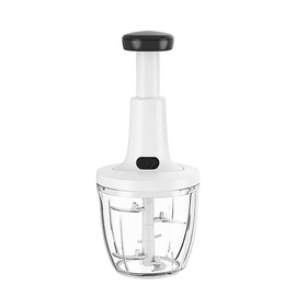 Manual Food Chopper Hand Push Express Vegetable Dicer Mincer Sharp Blades Onion Cutter Garlic Mincer with Container for Chili Meat Nuts Herbs, Dishwasher Safe