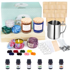 Candle Making Kit for Adults,Candle Making Supplies with Beewax, Fragrance Oil, Beeswax Dye Blocks, Melting Pot etc DIY Candle Craft Tools for Women Friend Family