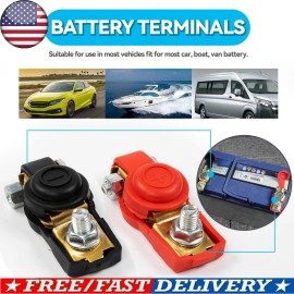 Unbranded Car Battery Terminal Connector Positive Negative Post Heavy Duty Clamp Pair Clip