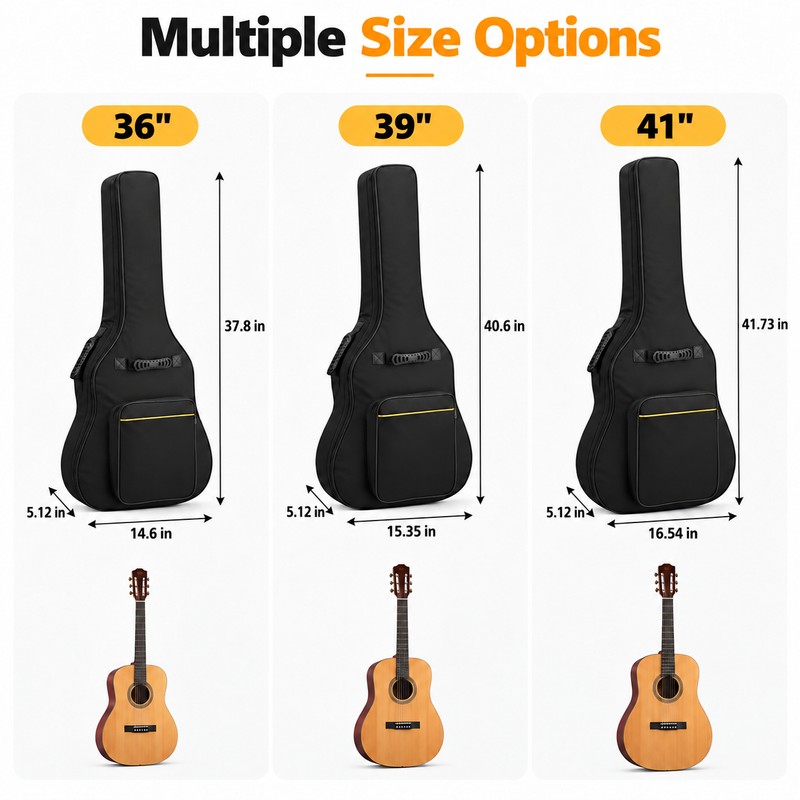 Acoustic Guitar Gig Bag with Thick Padding – Oxford Fabric