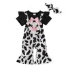 Doisbetthsay Baby Girl Romper Spring Summer Outfit Short Sleeve Spliced