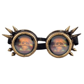 shoperama Steampunk Goggles with Spikes Skull Glasses Burning Man Thorns Welding Goggles Rave, Colour: Bronze