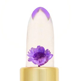 Winky Lux Flower Balm, Color Changing Flower Jelly Lip Balm Cosmetics, Find Your Perfect Shade of Pink Using the Unique pH Level of Your Lips, 0.13 Oz, Purple Flower