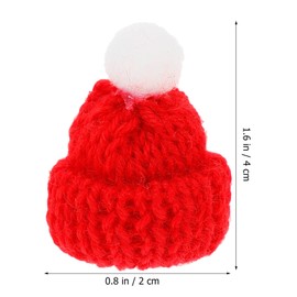 COHEALI Mini Knit Christmas Hat 10Pcs Small Santa Claus Knitted Caps Xmas Party Hat Headdress Ornaments Christmas Party Favors DIY Handmade Accessories