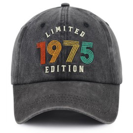 Fxbwhtey 41th 42th 43th 44th 45th 46th 47th 48th 49th 50th Hats Birthday Gifts for Men Women, Limited 1975 Edition-black, One Size