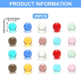 HENGBIRD Glass Marbles, Pack of 20 Super Bright Glow-in-the-Dark Glass Marbles, Multicoloured Polka Dot Marbles, Colourful Glass Marbles for Marble Run, DIY and Home Decoration, Marbles Glass