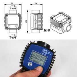 Flow Meter, Turbine Flow Meter, Electronic Flow Meter, Digital 1 Inch Internal Thread Flow Sensors, 5-120 Litres/Minute, Maximum Pressure 40 Bar
