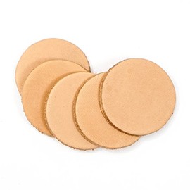 Springfield Leather Company 2-1/2" Round Vegetable Tan Leather for Tooling, Stamping, Carving, and Laser Engraving - 25 Pack Rounders