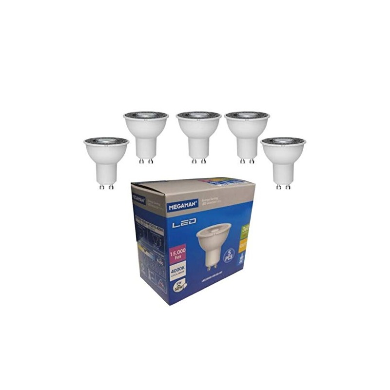 Megaman 5w LED GU10 PAR16 Lamp 5 Pack 36 Degree