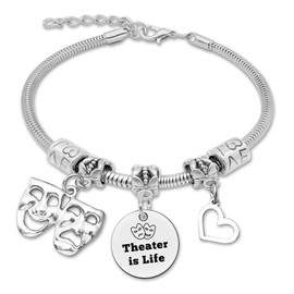 Theater Gifts for Women Theatre Jewelry for Women Theater Actress Gifts Stainless Steel Bracelet Theatre Drama Gift Musical Theatre Gift Actor Gifts for Theatre Lover Gifts for Drama Lovers