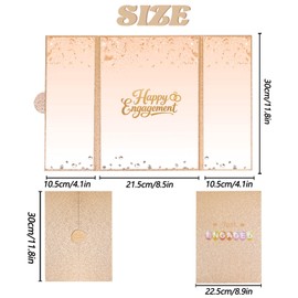 Crenics Champagne Gold Engagement Party Decorations, Happy Engagement Guest Signature Book Alternative 18" x 12", Awesome Engaged Gifts