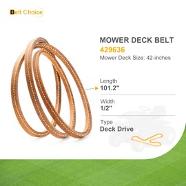 Beltchoice Mower Deck Belt 197253, Aramid Cord, Lawn Mower Belt Replacement for Craftsman Husqvarna Poulan AYP 429636 532429636 532197253 592855001 598559101, Size 101.2" x 1/2"
