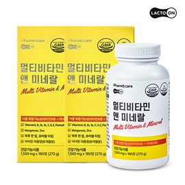 Seoul Pharmacist Credit Union 1+1 Multivitamin & Mineral 180 tablets (12 months supply) No option / 서울약사신협 1+1 멀티비타민 앤 미네랄 180정(12개월분) 옵션없음