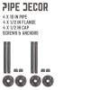 Pipe-Decor.com 1/2 in. x 10 in. Shelf Bracket Kit, 4