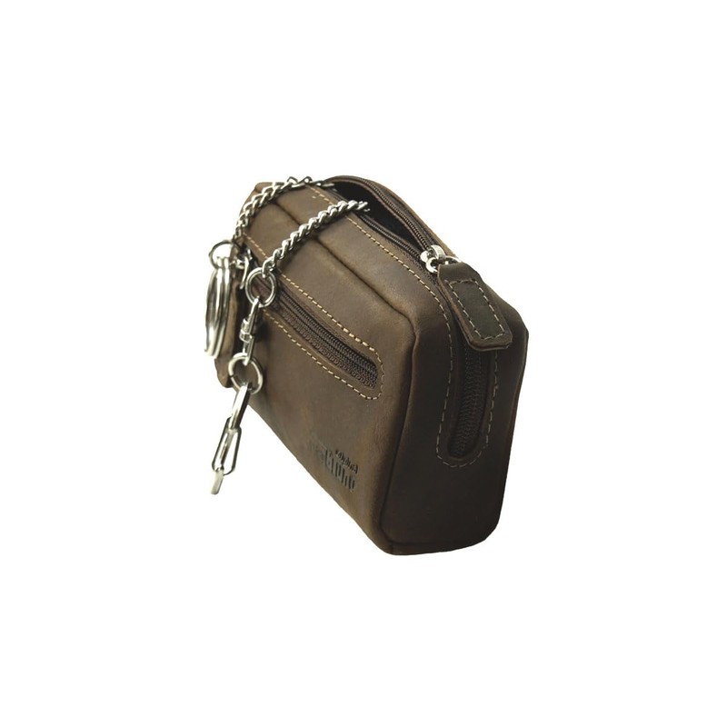 343 Key Pouch, Vintage Natural Dark Brown