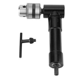 90 Degree Right Angle Chuck Key Drills Attachment, Cordless Right Angle Drill Adapter 1 to 10mm Drill Bearing Steel Extension Accessory for Power Electric