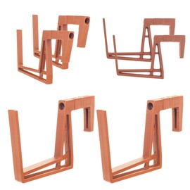 KADAX Plastic Balcony Box Holder, Flower Box Holder, No Drilling, Adjustable Hooks and Holder for Flower Box, Balcony Box Holder for Balcony (Brick Red, Set of 2)