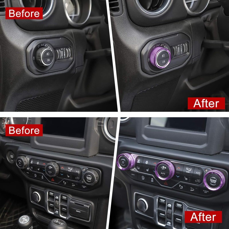 AuTK Aluminum Alloy Interior Upgrade Kit for 2018-2025 Jeep Wrangler