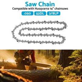 3/8LP .050 52DL Tungsten Carbide Chainsaw Chain Suitable for Husqvarna 14" Model Chain Replacement