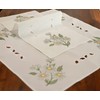 Tablecloth Table Runner Embroidered 40 x 90 cm Flowers Green