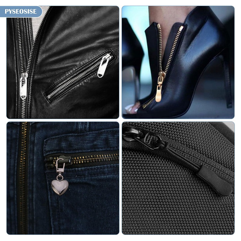 PYSEOSISE Reißverschluss Zipper Ersatz, 50 Stück Zipper für Reißverschluss, Abnehmbarer