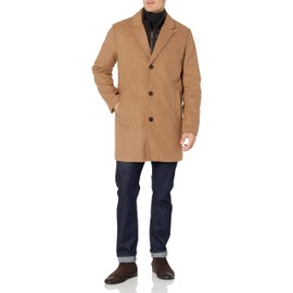 Dockers Men's Henry Wool Blend Top Coat (Regular and Big Sizes), Camel, X-Large Tall