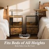 Swivel Lift Top Nightstand with Charging Station, 2-Tier 360° Adjustable