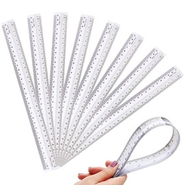 Aconnet 36 Pack Clear Flexible Ruler 12 Inch Plastic Ruler Shatter Resistant Straight Ruler Bendable Flexible Clear Ruler with Inches and Centimeters For Student Teacher School Office And Home Use