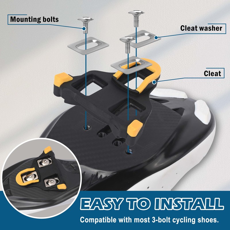 Road Bike Cleats Compatible with SPD-SL Pedals, 4 Pack