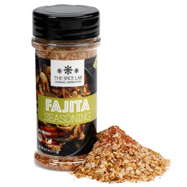 The Spice Lab Fajita Seasoning - Gluten Free Grilled Chicken & Carne Asada Seasoning - Great on Fajita Vegetables & Chicken Nachos - Kosher Steak Rub with No Fillers - 6.2 oz Shaker Jar - 7124