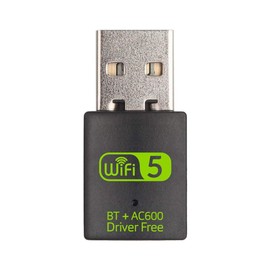 Adaptador de tarjeta de red inalámbrica USB WiFi Bluetooth 2.4GHz 150Mbps y 5.8GHz 433Mbps tarjeta de red inalámbrica de doble banda versión sin controlador de Bovaoce WiFi Bluetooth dos en uno tarjeta de red PC