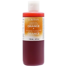 LorAnn Orange Liquid Gel Color, 4 ounce squeeze bottle