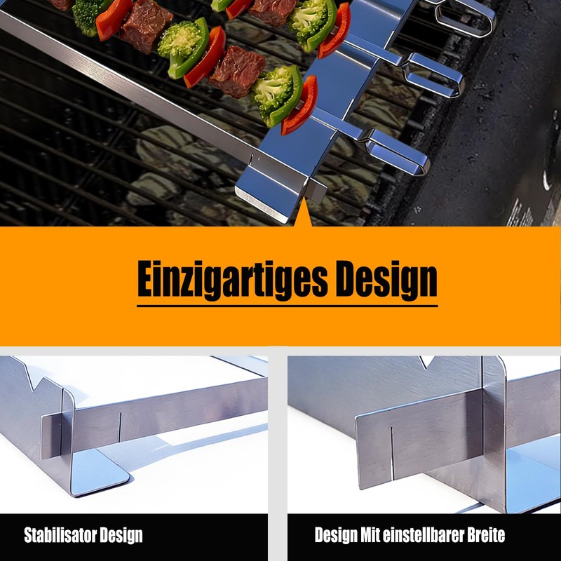 Kebab Skewer Rack Set. Anti Tip Skewer Holder Set. 2