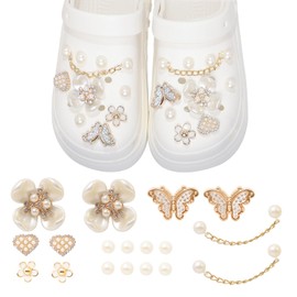 LUBOXIN Shoe Charms, Cute Glittering Shoe Pin Badge Set, DIY Shoe Decoration with Rhinestones, Shoe Lapel Shoe Decoration Accessories for Girls Women Children, Plastic, No gems