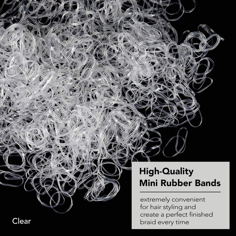 1000 Multi Pack Essential Mini Hair Rubber Elastics for Kids