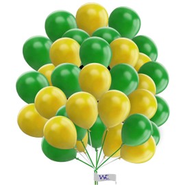 Round Balloons 25 Pack 10 Inch Green & Yellow Balloons for Birthday Party Decorations Balloons for Kids Party Baby Shower Engagement Wedding Party and Other Festivals.