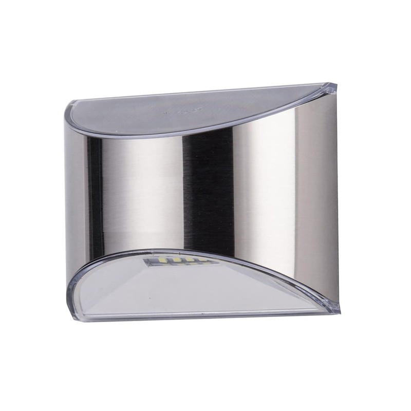 2Pcs Outdoor Stainless Steel Solar Wall Lamp Waterproof 4 Leds