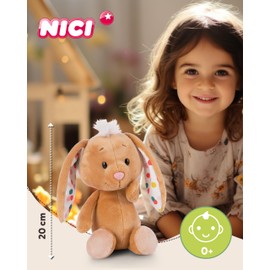 NICI Cuddly Toy Rabbit Light Brown 20 cm I Plush Rabbit with Large Hanging Ears I Plush Toy for Cuddly Animal Lovers I Soft Toy Rabbit from Sustainable Production - 47728