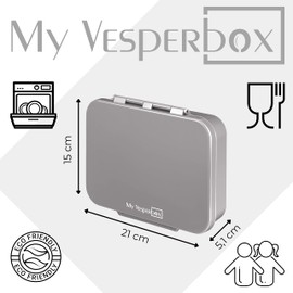 My Vesperbox – Bia - Bento Box Kinder - NEU - VERSTÄRKTE VERSCHLÜSSE - Auslaufsicher & BPA Frei - extrem robust - Lunchbox – Brotdose - ideal für Kindergarten und Schule (Grau)