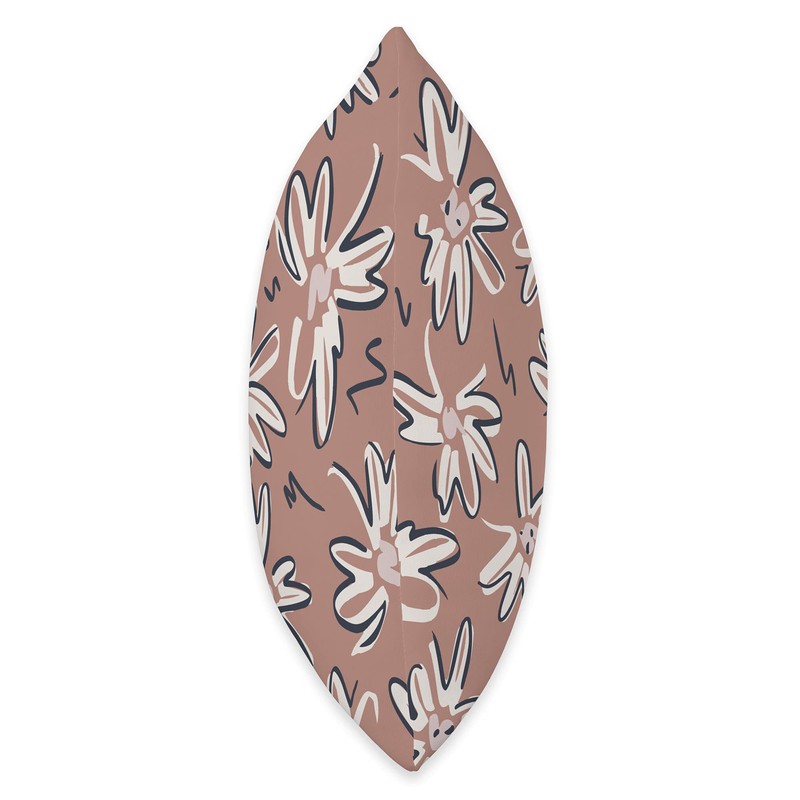 Flowers Pattern in Black & Beige on Brown AEY772 Throw