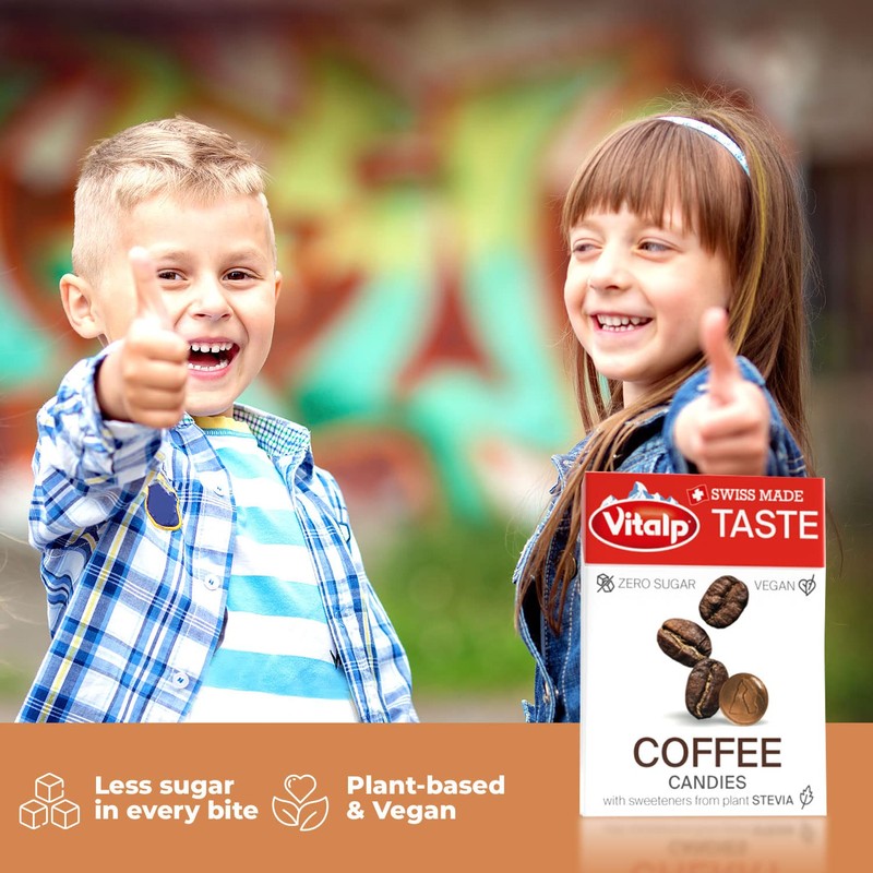 Vitalp Taste, Swiss Made, Sugar Free Candy with Stevia, Vegan,