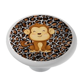 Safari Monkey Drawer Knob (Material : High Gloss Ceramic) Cabinet Knobs and Pulls for Home and Nursery Room Decor