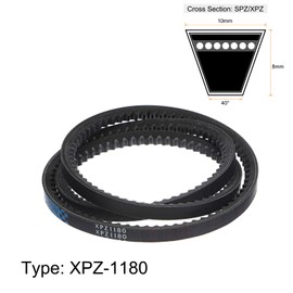 sourcing map XPZ1180 V-Belt Drive Belt 1180 mm Pitch Length Rubber for Power Transmission