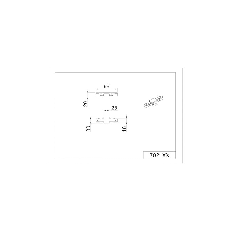 Trio 702131 DuoLine Track Inline Connector, matt White