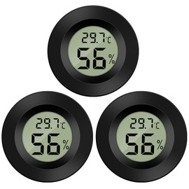 Thlevel 3-Pack Hygrometer Thermometer Digital LCD Monitor Humidity Meter Gauge for Humidifiers Dehumidifiers Greenhouse Basement Babyroom
