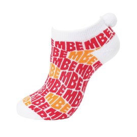 Masterbunny 758-5186302 Women's Ankle Socks, Antibacterial and Odor Resistant (MBE Revival Pattern) / Golf Socks, 030_White x Red, Free size
