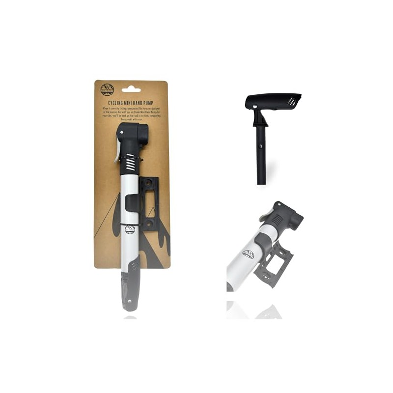 Six Peaks Cycling Mini Hand Tyre Pump, Ultra-Compact, High-Pressure, Easy-to-Use